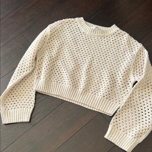 H&M Cream Crochet Knit Sweater girls